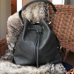 Gray satchel style purse